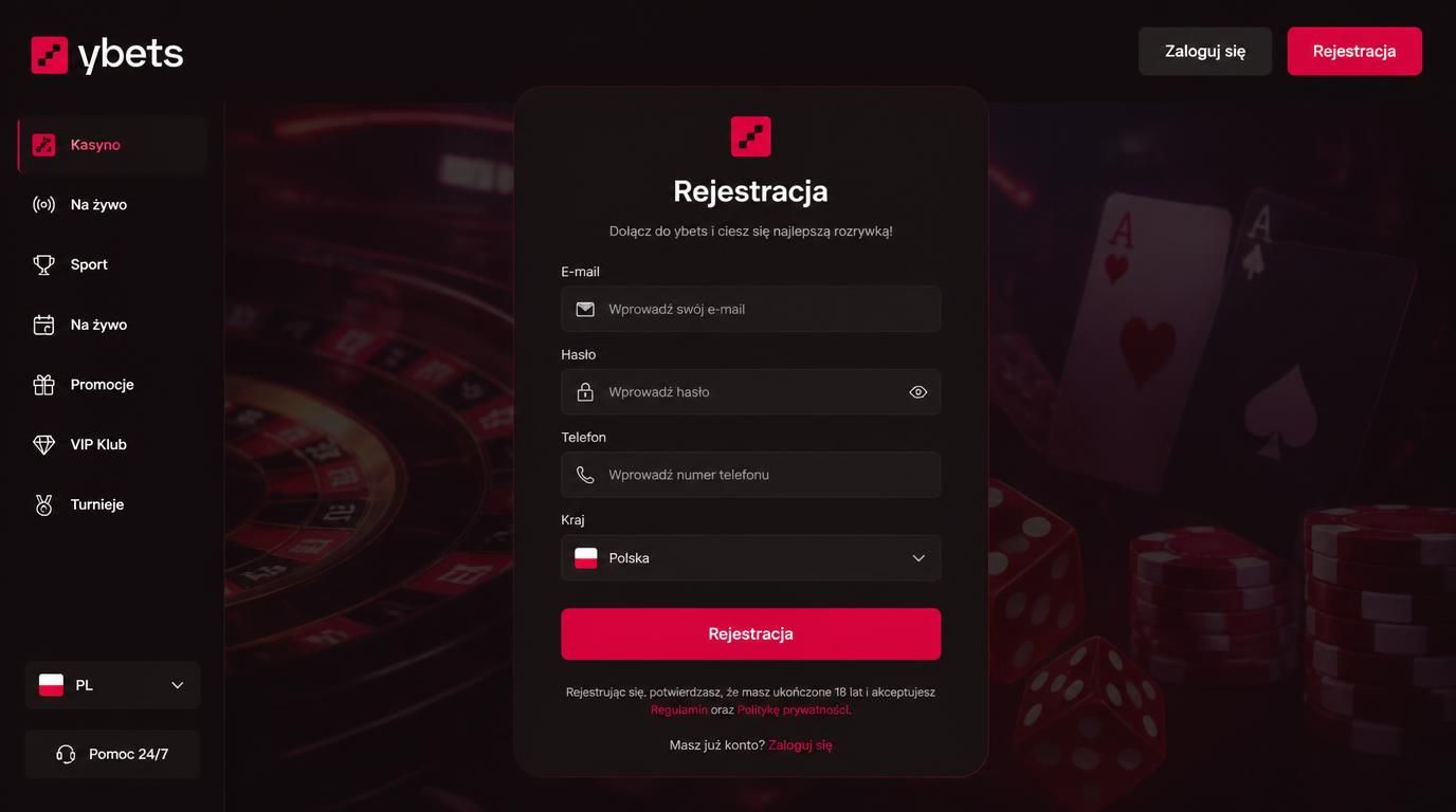 formularz rejestracji online dla graczy z Polski